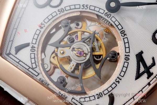 AB Factory Franck Muller Imperial Tourbillon Cintree Curvex Rose Gold White Watch Swiss Replica 2