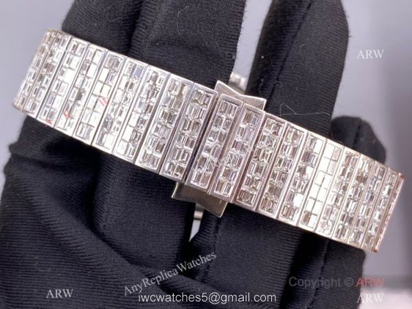 Iced Out Vacheron Constantin Malta Series P30630 Watch Full Diamond Stainless Steel Strap 2