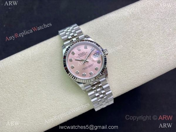 Swiss Grade Rolex Datejust 31mm TW Swiss 2836 Watch Pink Dial Jubilee Strap 2