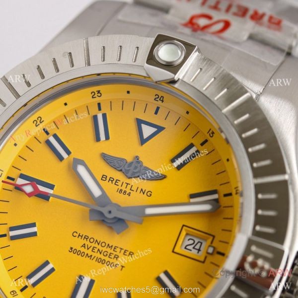 (GF) Swiss Breitling Avenger Automatic 45 Seawolf Yellow Watch Asia 2824 Movement 2