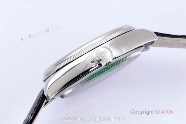 (EW) Swiss Grade Rolex Cellini Date 39mm Watch Ss Black Dial Men Size 2