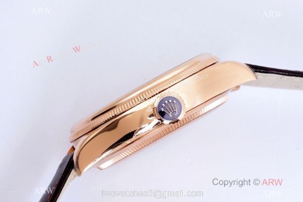 (EW) Swiss Replica Rolex Cellini Moonphase Rose Gold White Dial 3165 Movement 2