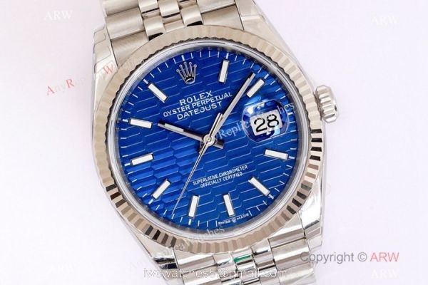 (EW)2021 New Rolex Datejust 36 EWF 3235 Movement Watch Ss Blue Motif Dial for Men 2