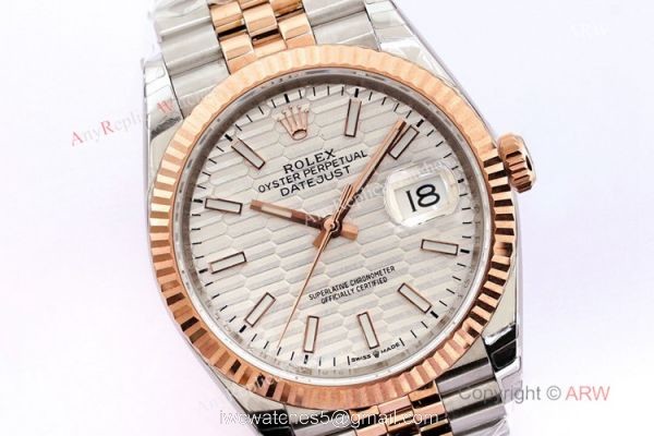 (EW)2021 New Rolex Datejust 36 EWF 3235 Watch Two Tone Rose Gold Silver Motif Dial 2