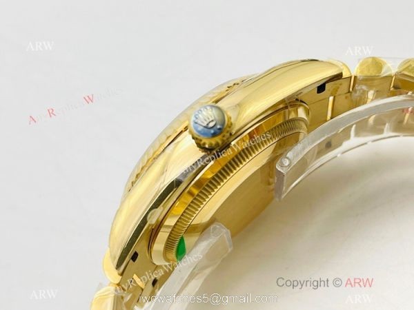 EW Factory V2 Rolex Day Date 40 Diamond Bezel Green Gradient Watch with nfc card 2