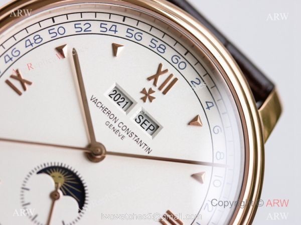 TWS Factory 1-1 Copy Vacheron Constantin Historiques Calendrier Complet 1948 40mm 3100v Watch Rose Gold White Dial 2