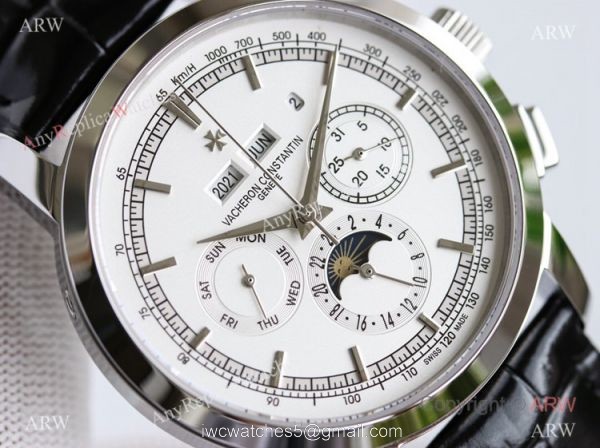 TW Factory Copy Vacheron Constantin Traditionnelle Chronograph Perpetual Calendar Watch White Mop Dial 2