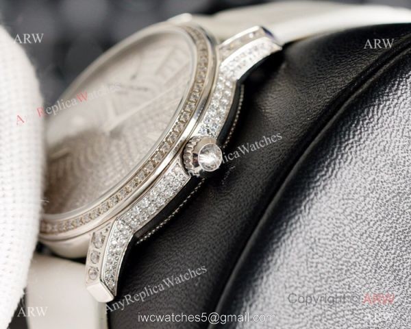 NEW! Swiss Grade Copy Vacheron Constantin Traditionnelle Ultra-Thin 33mm Watch Iced Out Silver 2
