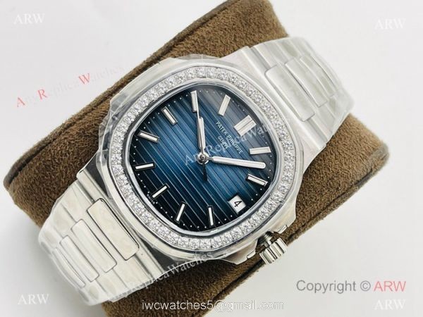 PFF Factory V4 Patek Philippe Nautilus Swiss 9015 Watch Ss Bucherer Blue Face 40mm 2