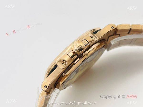 PFF Factory V4 Patek Philippe Nautilus Replica Watch Swiss 9015 Rose Gold Brown Dial 2