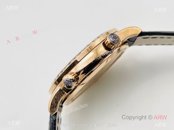 PFF Factory V4 Patek Philippe Sky Moon Celestial Watch Rose Gold Diamond Bezel 2