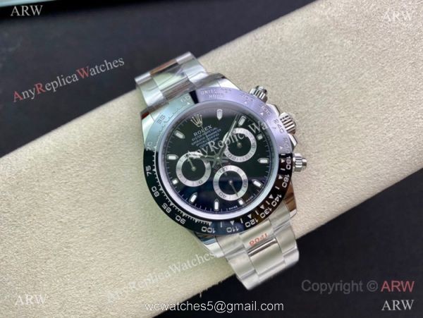 Swiss Copy Rolex Daytona A7750 Chronograph Watch 904L Steel Black Dial Ceramic Bezel 40mm 2
