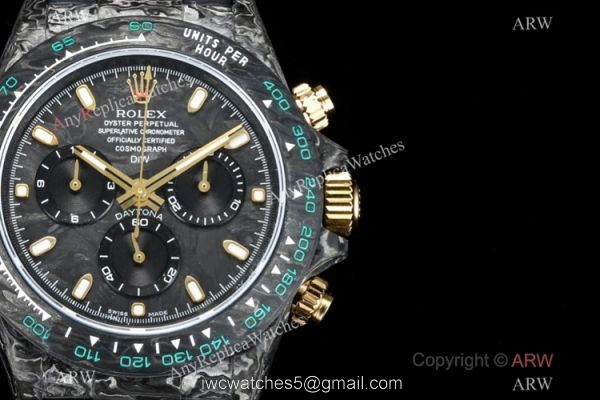 TW Factory Rolex Daytona DiW Carbon Swiss 7750 Replica Watch Oysterflex Strap Carbon-Lime Dial 40mm 2