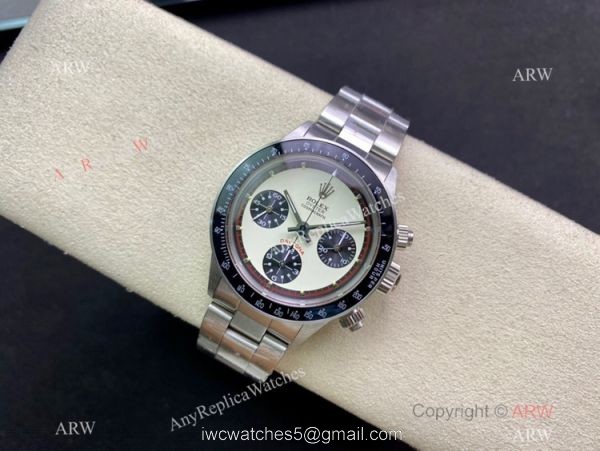 NEW! Swiss 7750 Rolex Daytona Paul Newman Cream Dial Black Bezel Watch Vintage Daytona 2