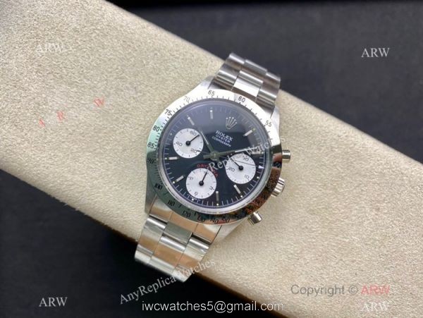 Swiss Replica Rolex Paul Newman Daytona A7750 Stainless Steel Watch Vintage Rolex Wrist 2