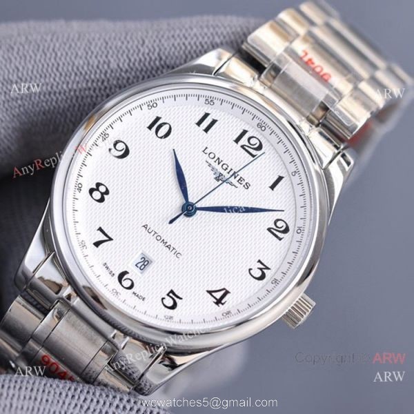 Swiss Quality Copy Longines Master 40 Date Stainless Steel Arabic Numerals 8215 Movement 2