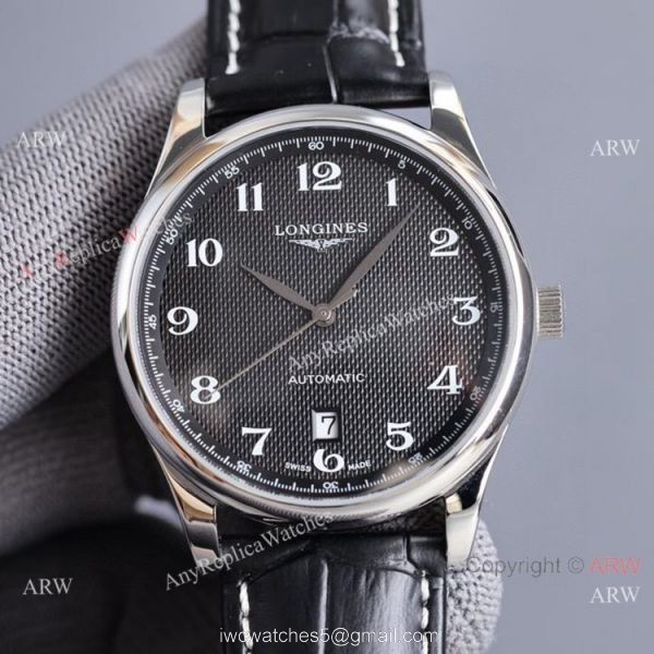 Swiss Quality Longines Master 40mm Leather Strap Arabic Numerals 8215 Movement 2