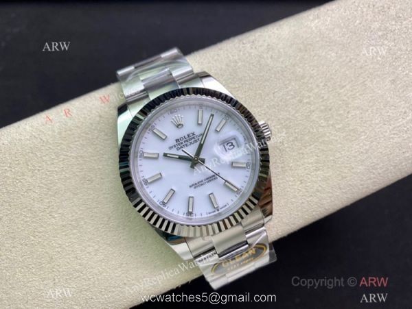NEW Clean Factory Rolex Datejust II 41 3235 904L White Dial Oyster Bracelet Clean Datejust Watch 2