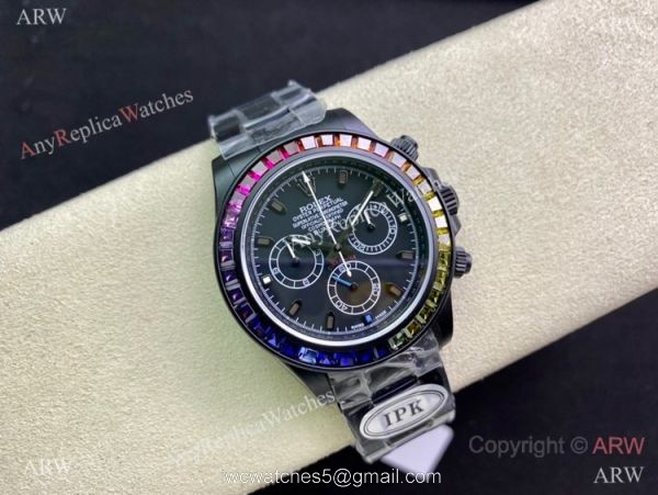 (2022 New) IPK Factory Rolex Blaken Daytona nBlack Venomo 7750 Watch DLC Coated 40mm 2