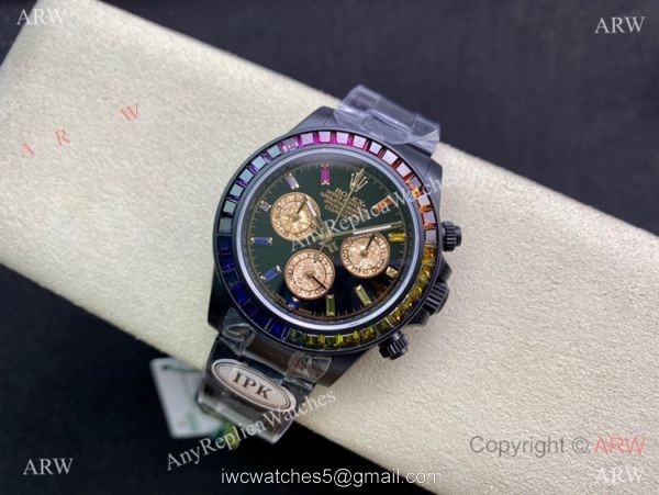 (2022 New) IPK Factory Rolex Daytona Blaken DLC Coated White Black Dial Watch Swiss 7750 Movement 2