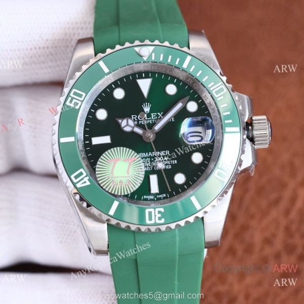 Swiss Quality Rolex Submariner Date Watch Citizen 8215 Blue Oysterflex Rubber Band 2