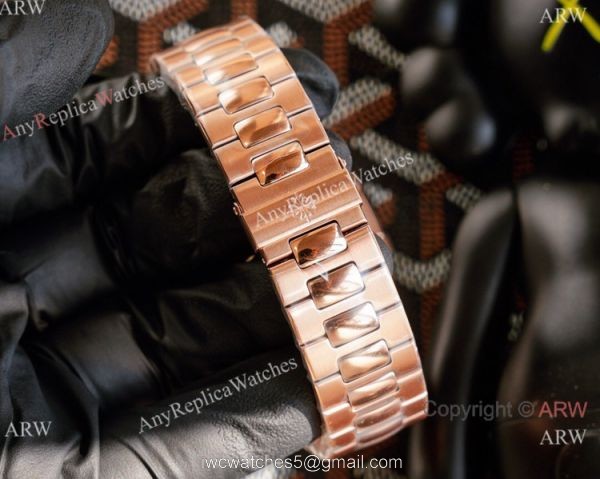 New! Swiss Copy Patek Philippe Nautilus Limited New 5711 Watch Cal.324 Pink Diamond Black Texture Dial 2