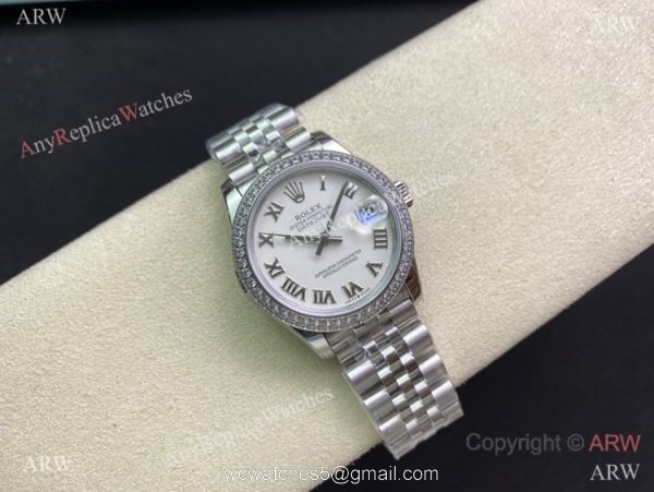 Swiss Copy Rolex Datejust 31mm Diamond Bezel watch with Jubilee Band 2