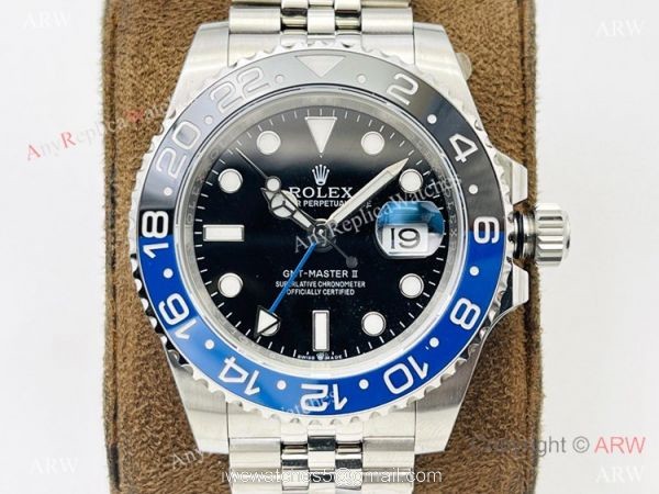 AR Factory V2 Swiss 3186 Rolex GMT-Master II Batman Jubilee Watch AAA Replica 2