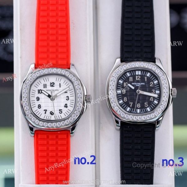 Best Replica Patek Philippe Aquanaut Lady Watches Diamond Bezel Silver Case 2