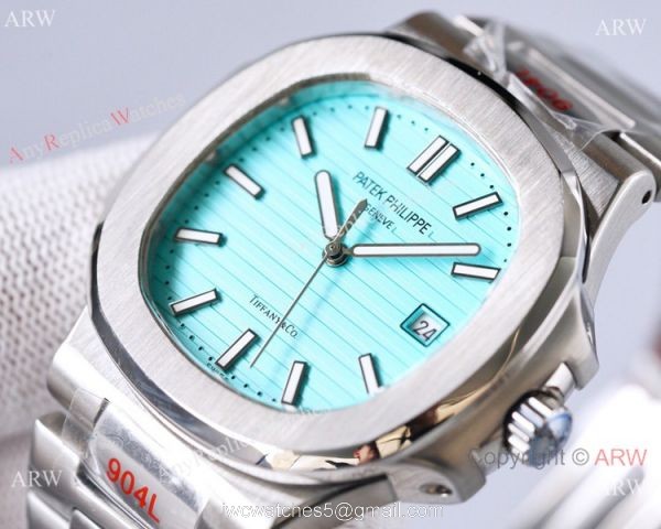 Swiss Quality Patek Philippe Nautilus Citizen 8215 Watch Baby Blue Dial Stainless Steel 2