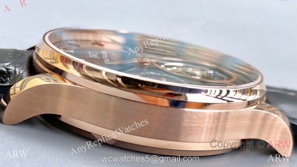 Super Clone IWC Portugieser Moon phase Tourbillon Edition Watch Rose Gold Black Dial 42mm 2