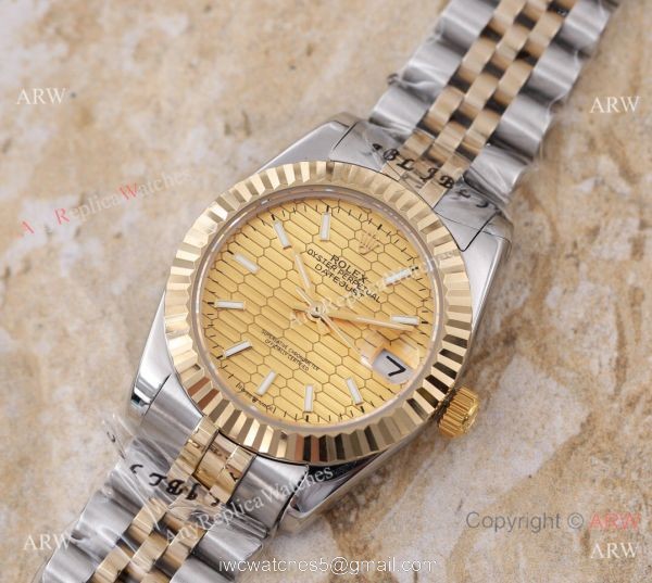 Replica Rolex Datejust 2-Tone Gold Face Watch 31mm Ladies 2