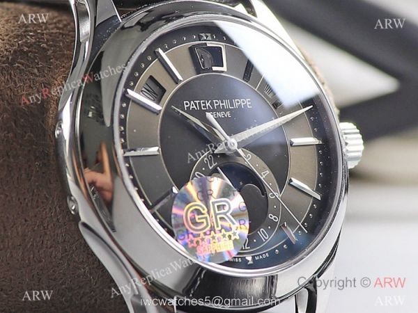 GR factory Patek Philippe Annual Calendar Moon phase 5205g Cal.324 V2 Watch Gray Dial 40mm 2