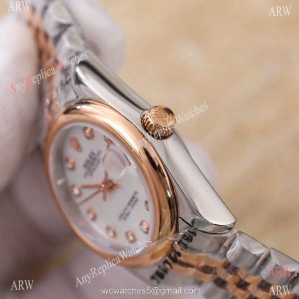 Replica ROLEX Datejust 2-tone White Ladies 31 MM Jubliee Watch 2