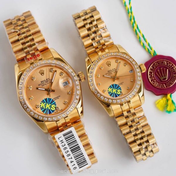 Replica ROLEX Datejust All Gold Diamond 28mm/36mm Citizen 8215 Watch 2