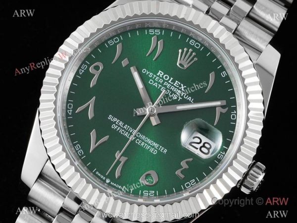2022 New! Super Clone Rolex 41 Datejust Middle East Arabic DIW Swiss 3235 Watch 904l Jubilee Olive Green Dial 2