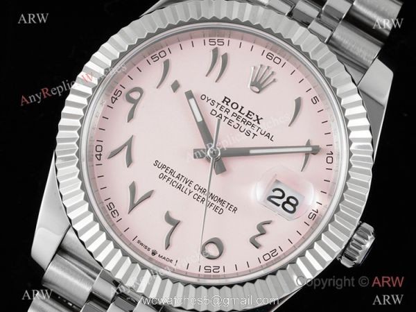 2022 New! Super Clone Rolex Datejust Pink Middle East Arabic Dial 3235 904l DIW Factory Watch 41mm 2