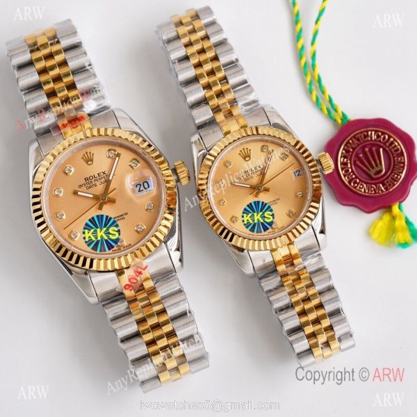Replica ROLEX Datejust 2-Tone 28mm/36mm Citizen 8215 Watch 2