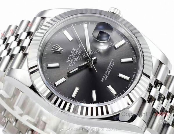 (JVS Factory) Rolex Datejust 72 Power Reserve JVS New 3235 Watch 41mm 904l Steel Rhodium Grey Dial 2
