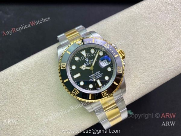 (JVS) Swiss Grade Rolex Submariner 41mm JVS Factory New 3235 Wrist 2-Tone Black Ceramic 2