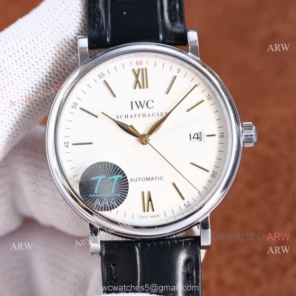 Knock-off IWC Portofino Citizen 9015 White Face Black Strap Watch 2