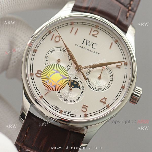 Top Replica IWC Portuguese Moonphase Stainless Steel Case 42MM Men Watch 2