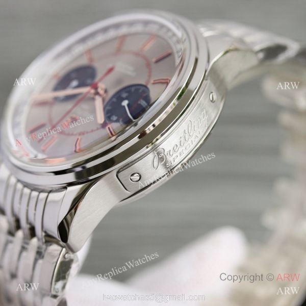 Swiss Breitling Premier BLS A7750 Silver Red Dial Stainless Steel Watch AAA Replica Breitling 2
