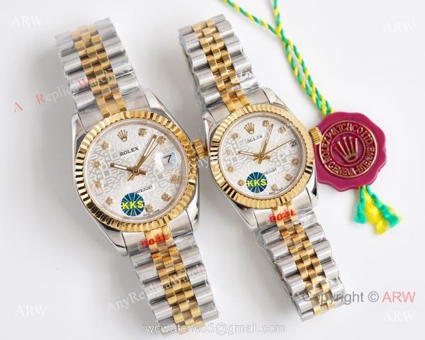 Knock-off ROLEX Datejust Two-Tone White Dial 28mm/36mm Watch Citizen 8215 2