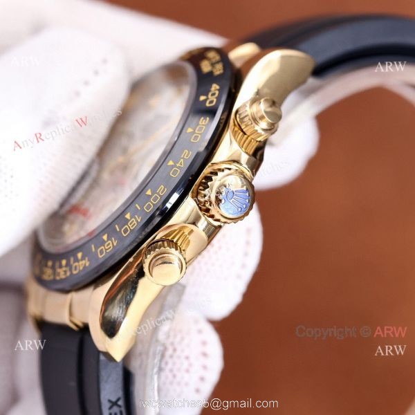 Knock-off ROLEX Daytona White Chronogarph Dial Rubber Strap 40MM Watch 2