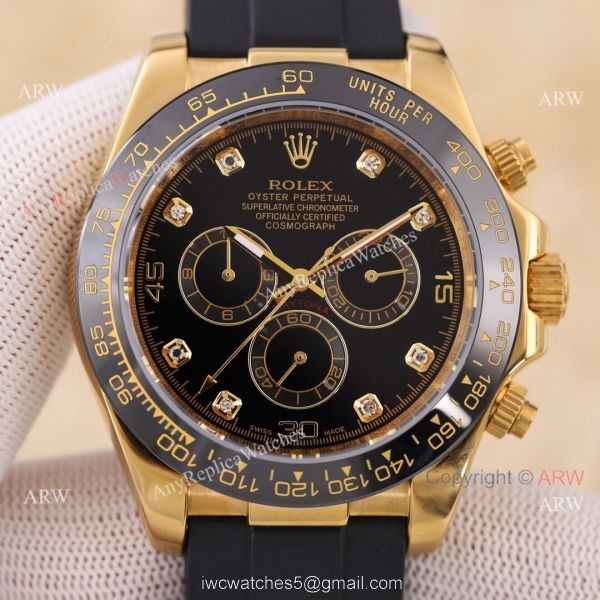 Replica V3 Rolex Daytona Black Face Gold Case Ceramic bezel Man Watch 2