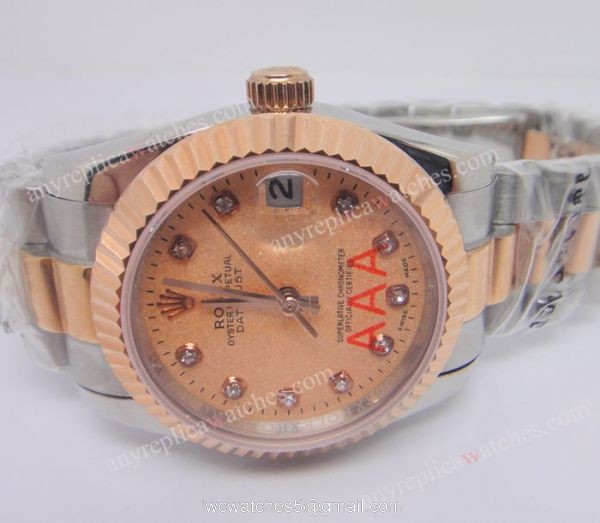 Rolex Datejust 2-Tone Rolex Couple Watches Rose Gold Face 36mm 2