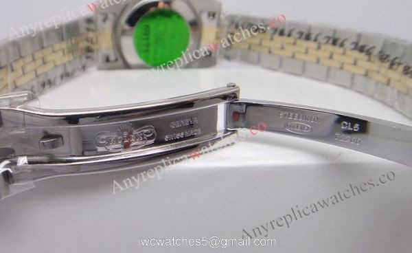 Copy Rolex Datejust Watch 2-Tone Jubilee Red Diamond Markers for Women 2