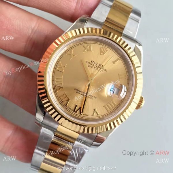 Copy Rolex Datejust II 2-Tone Gold Roman Watch Buy Replica Watches 2