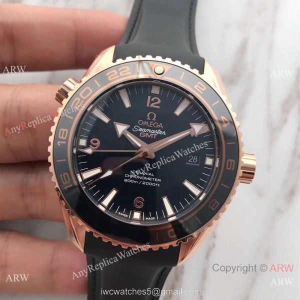 New Version of Seamaster 600m GMT Black Rubber copy Watch Omega Swiss 2